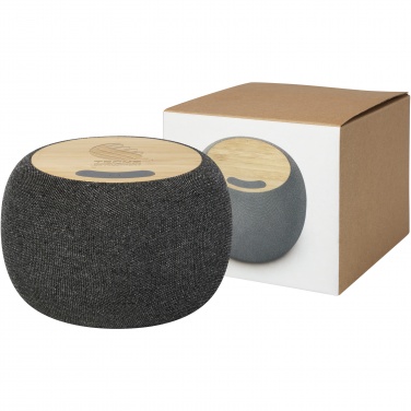 Logotrade corporate gift image of: Ecofiber bamboo/RPET Bluetooth® speaker and wireless charging pad