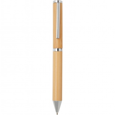 Logo trade promotional items picture of: Apolys bamboo ballpoint and rollerball pen gift set 