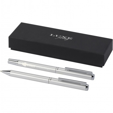 Logotrade business gifts photo of: Lucetto recycled aluminium ballpoint and rollerball pen gift set