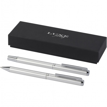 Logotrade promotional product image of: Lucetto recycled aluminium ballpoint and rollerball pen gift set