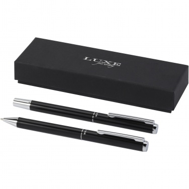 Logotrade promotional products photo of: Lucetto recycled aluminium ballpoint and rollerball pen gift set