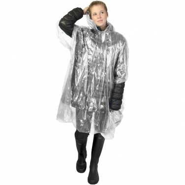 Logo trade business gifts image of: Mayan recycled plastic disposable rain poncho with storage pouch