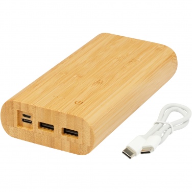 Logo trade promotional merchandise image of: Tulda 20.000 mAh bamboo power bank