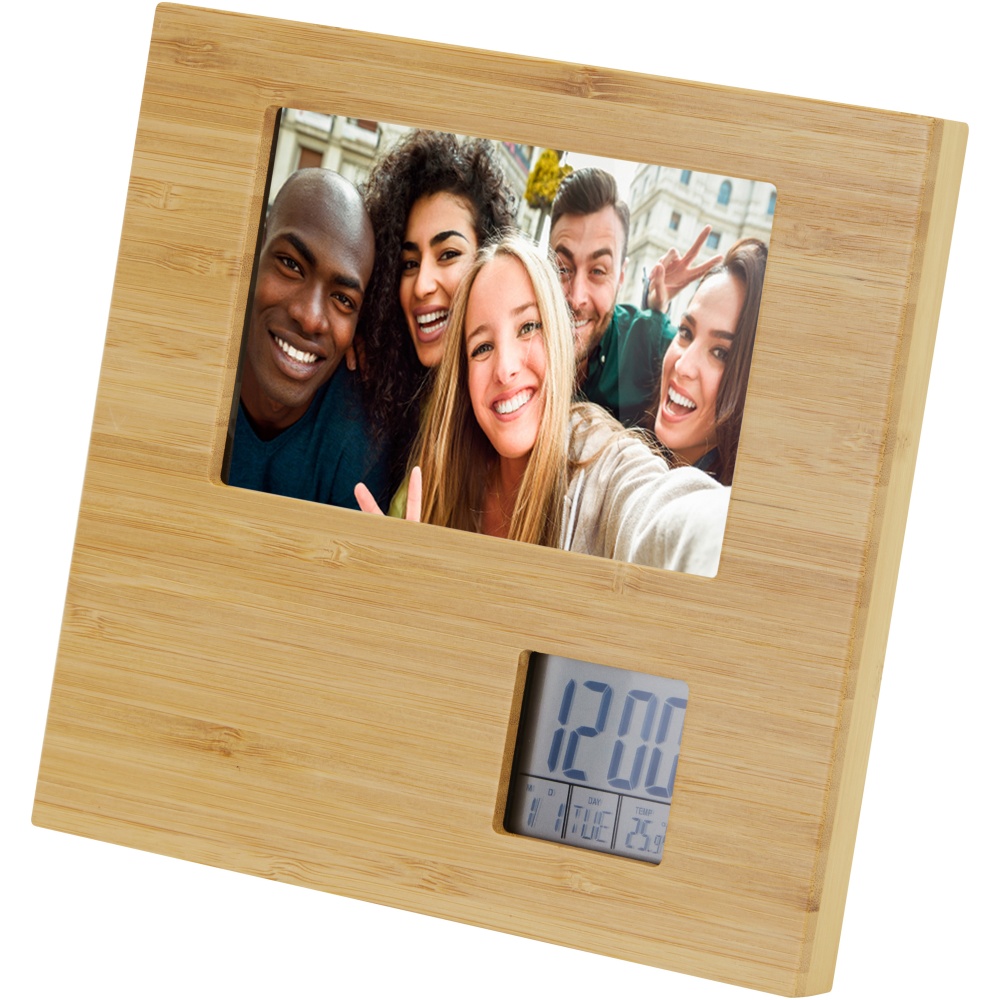 Logotrade corporate gift image of: Sasa bamboo photo frame with thermometer