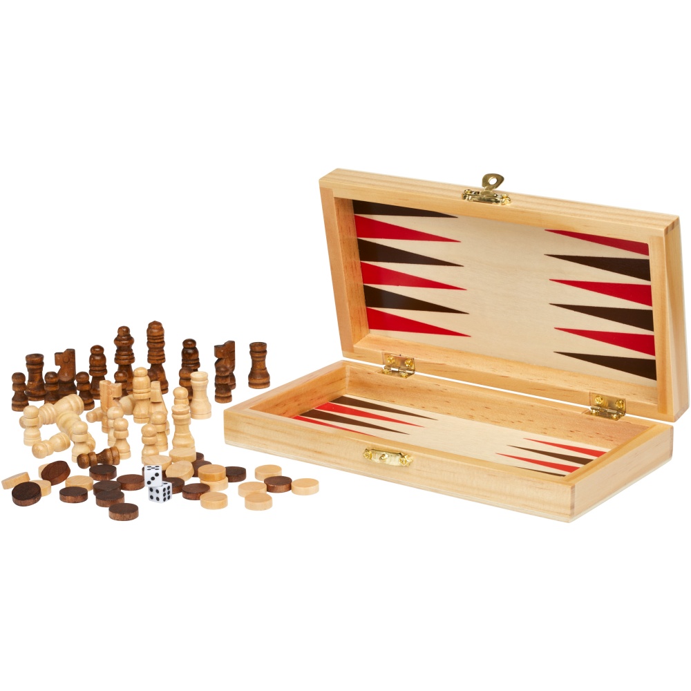 Logo trade promotional products picture of: Mugo 3-in-1 wooden game set