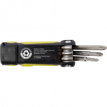 Logotrade promotional gift picture of: Octo 8-in-1 RCS recycled plastic screwdriver set with torch