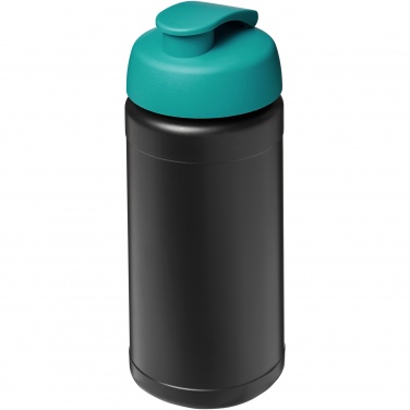 Logo trade promotional items image of: Baseline 500 ml recycled sport bottle with flip lid