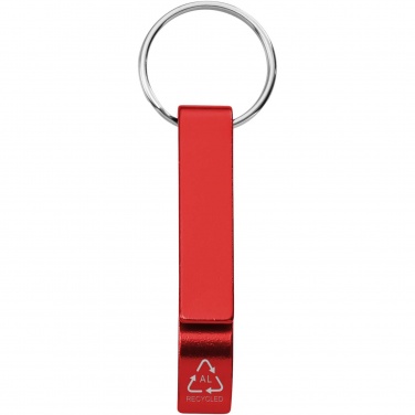 Logo trade promotional merchandise photo of: Tao RCS recycled aluminium bottle and can opener with keychain 