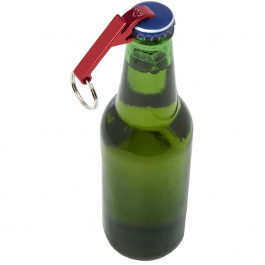 Logo trade advertising products picture of: Tao RCS recycled aluminium bottle and can opener with keychain 