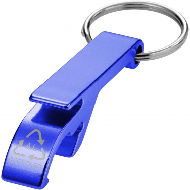 Logo trade advertising products image of: Tao RCS recycled aluminium bottle and can opener with keychain 