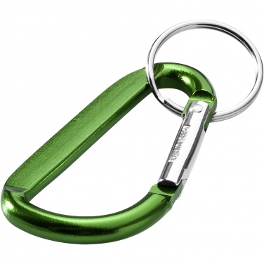 Logo trade corporate gifts image of: Timor RCS recycled aluminium carabiner keychain