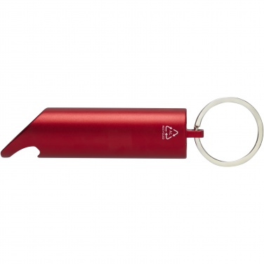 Logotrade promotional merchandise picture of: Flare RCS recycled aluminium IPX LED light and bottle opener with keychain