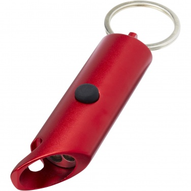 Logo trade promotional product photo of: Flare RCS recycled aluminium IPX LED light and bottle opener with keychain