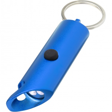 Logo trade promotional giveaways picture of: Flare RCS recycled aluminium IPX LED light and bottle opener with keychain