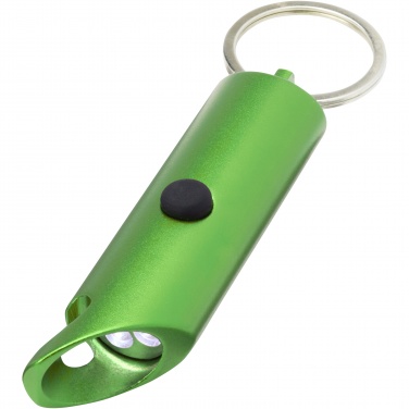 Logotrade promotional products photo of: Flare RCS recycled aluminium IPX LED light and bottle opener with keychain