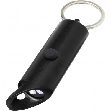 Logotrade promotional gift picture of: Flare RCS recycled aluminium IPX LED light and bottle opener with keychain