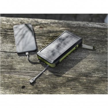 Logotrade promotional item image of: Soldy 10.000 mAh RCS recycled plastic solar dynamo power bank 