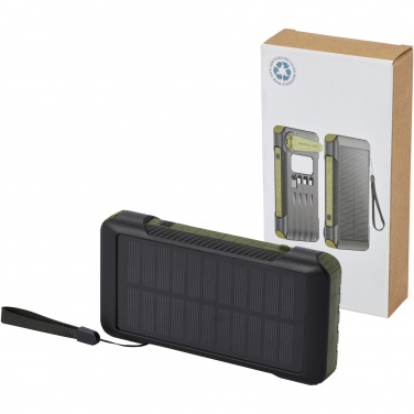 Logo trade promotional giveaway photo of: Soldy 10.000 mAh RCS recycled plastic solar dynamo power bank 