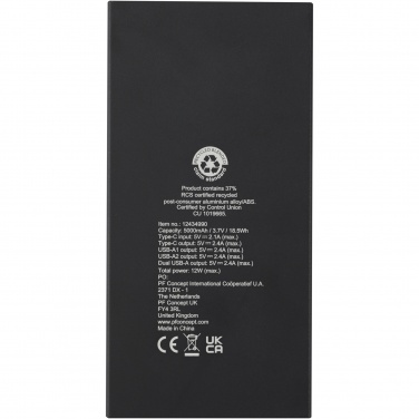 Logo trade corporate gifts picture of: Connect 5000 mAh recycled aluminium power bank 