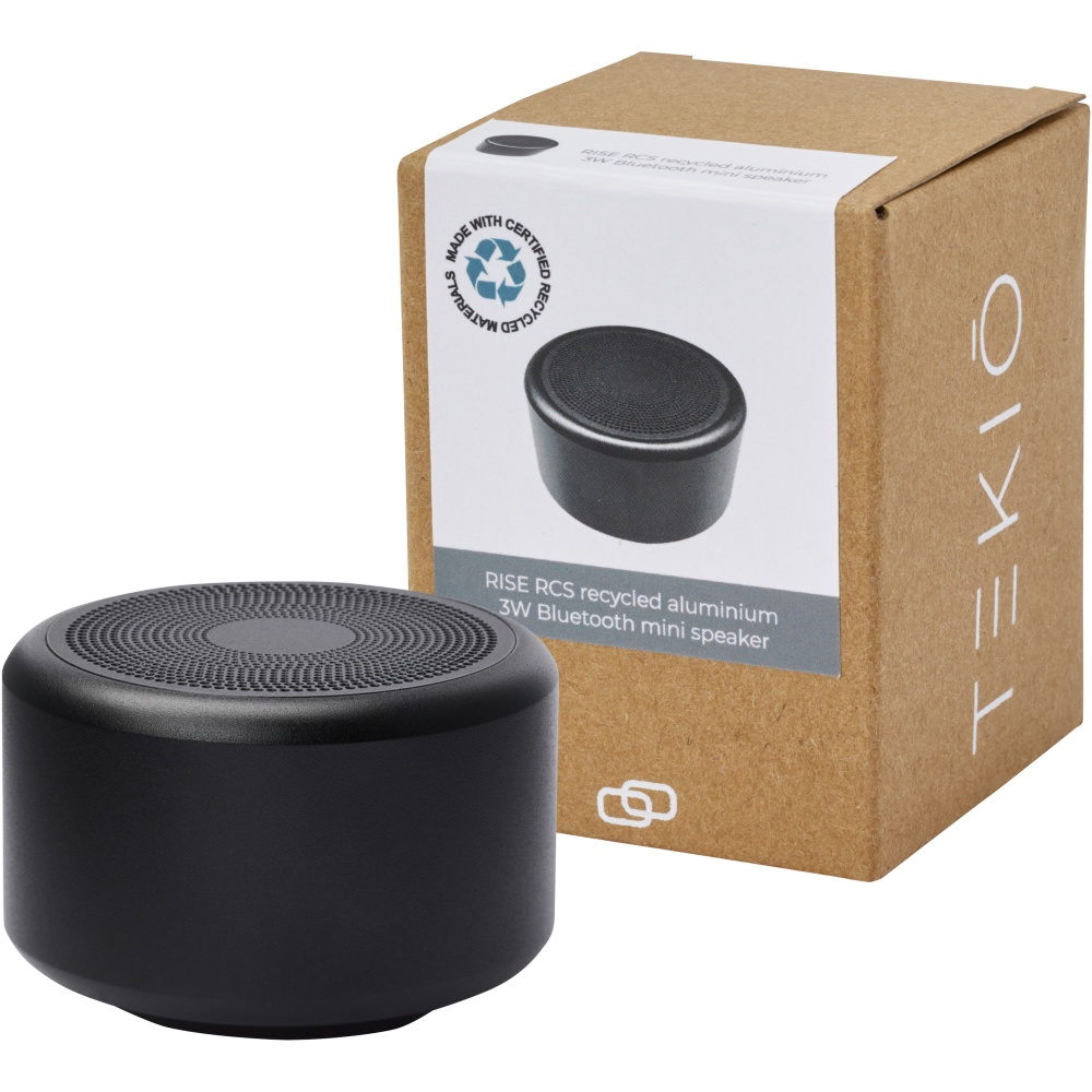 Logo trade promotional item photo of: Rise 3W RCS recycled aluminium Bluetooth® mini speaker 