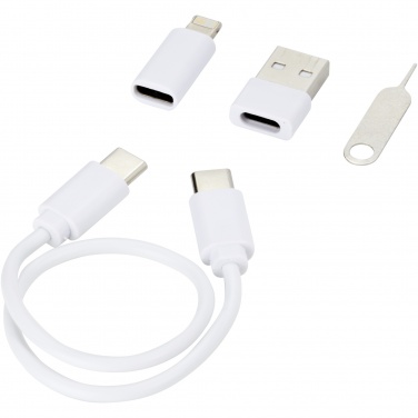 Logo trade business gift photo of: Savvy recycled plastic modular charging cable with phone holder