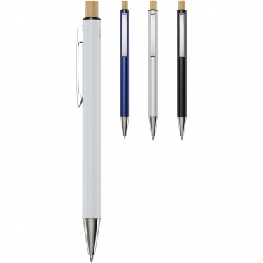 Logo trade corporate gift photo of: Cyrus recycled aluminium ballpoint pen (blue ink)