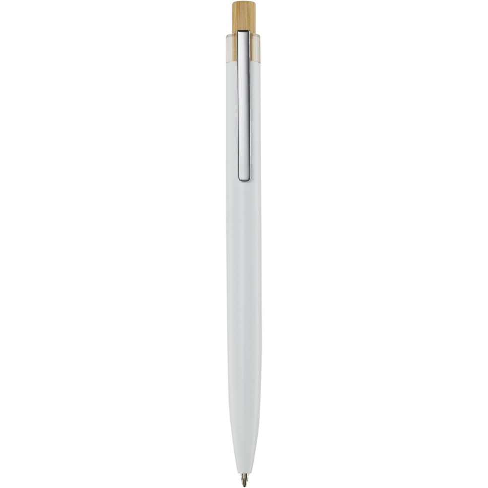 Logo trade promotional giveaways image of: Nooshin recycled aluminium ballpoint pen  (blue ink)