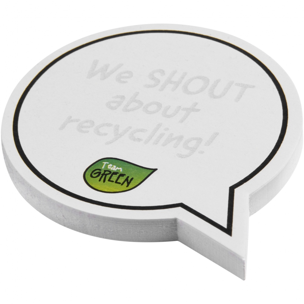 Logo trade promotional gift photo of: Sticky-Mate® speech bubble-shaped recycled sticky notes