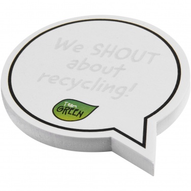 Logo trade business gifts image of: Sticky-Mate® speech bubble-shaped recycled sticky notes