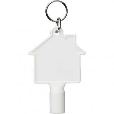 Logotrade promotional gift image of: Maximilian house-shaped recycled utility key keychain