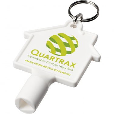 Logo trade business gift photo of: Maximilian house-shaped recycled utility key keychain