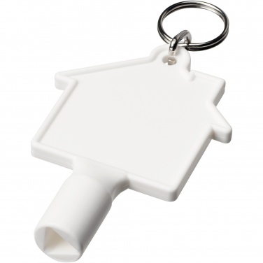 Logo trade business gift photo of: Maximilian house-shaped recycled utility key keychain