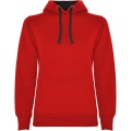 Urban women's hoodie, Red / Solid black