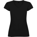 Victoria short sleeve women's v-neck t-shirt, Solid black