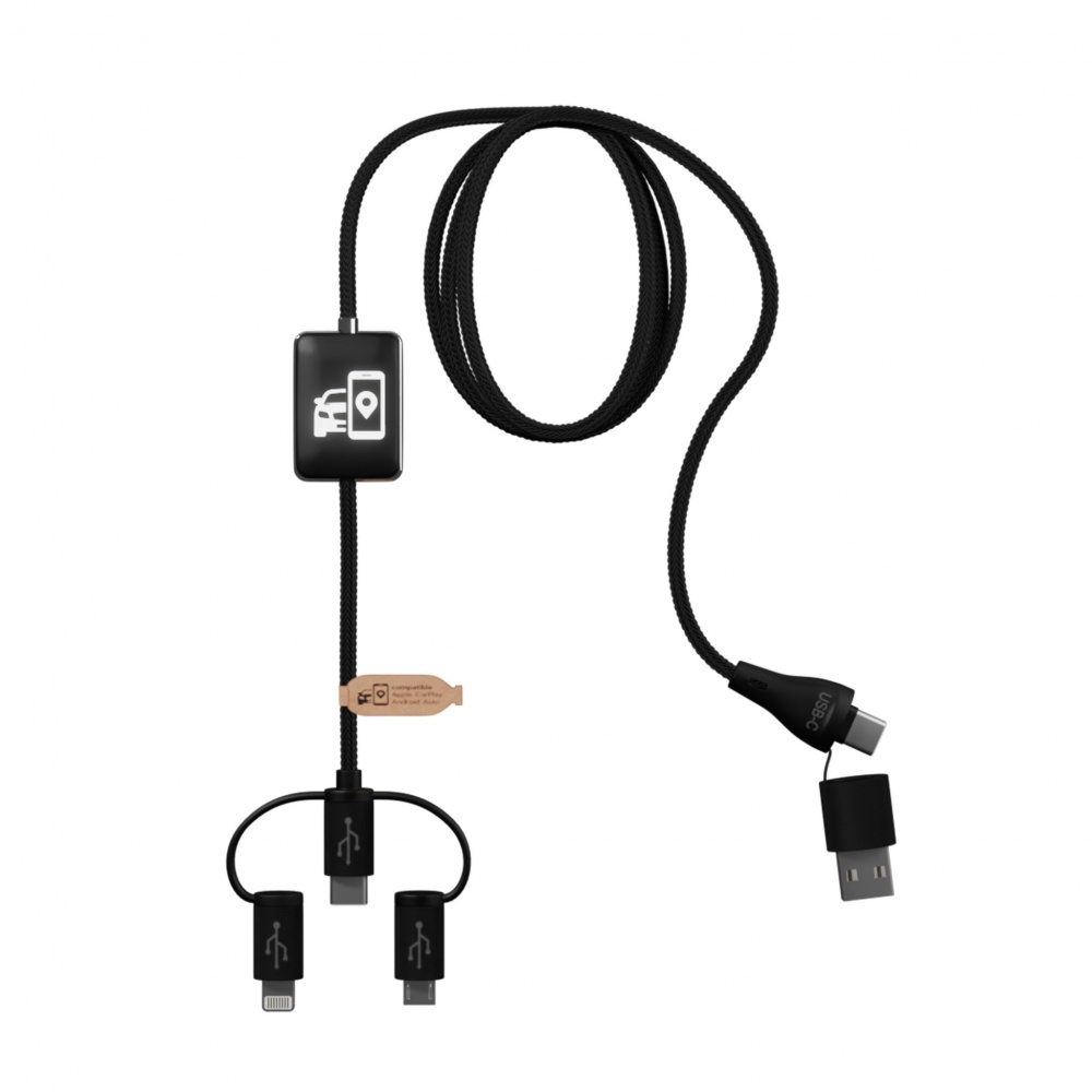 Logo trade promotional products image of: SCX.design C48 CarPlay 5-in-1 charging cable 