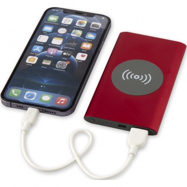 Logotrade promotional gift image of: Juice 4000 mAh Type-C recycled aluminium wireless power bank 