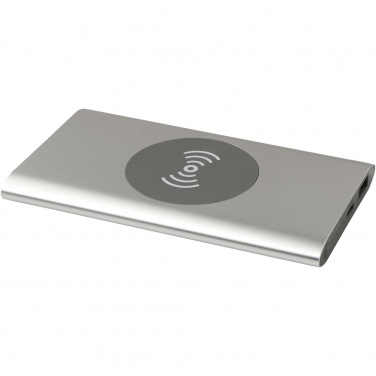 Logo trade promotional items image of: Juice 4000 mAh Type-C recycled aluminium wireless power bank 