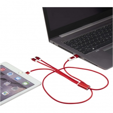 Logo trade business gift photo of: Versatile 5-1 recycled aluminium charging cable