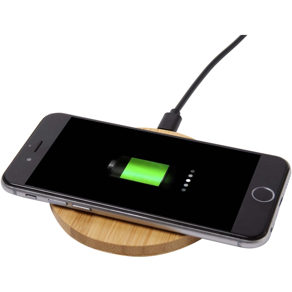 Logo trade promotional gift photo of: Essence 15W bamboo wireless charging pad