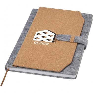 Logo trade promotional product photo of: Viviana A5 recycled felt and cork notebook