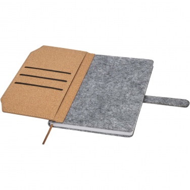 Logo trade corporate gift photo of: Viviana A5 recycled felt and cork notebook