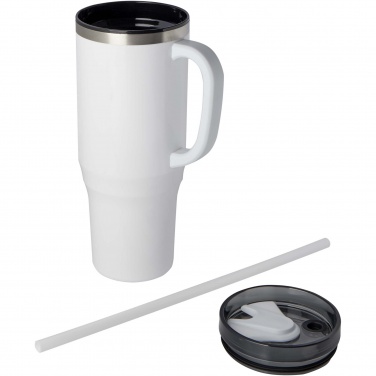 Logo trade promotional merchandise image of: Melbourne 1200 ml RCS certified insulated tumbler with straw