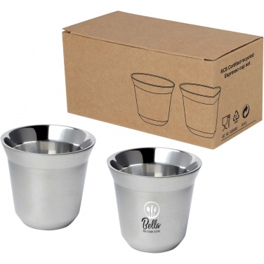 Logotrade advertising product picture of: Duo 80 ml RCS certified stainless steel espresso cup set 