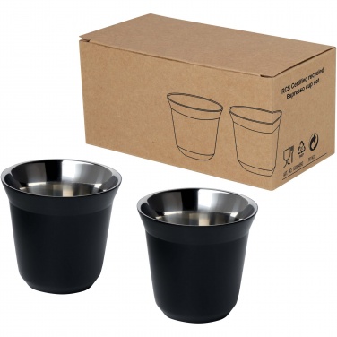 Logo trade advertising product photo of: Duo 80 ml RCS certified stainless steel espresso cup set 