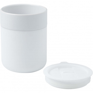 Logo trade promotional items picture of: Java 330 ml ceramic tumbler with silicone wrap and plastic lid