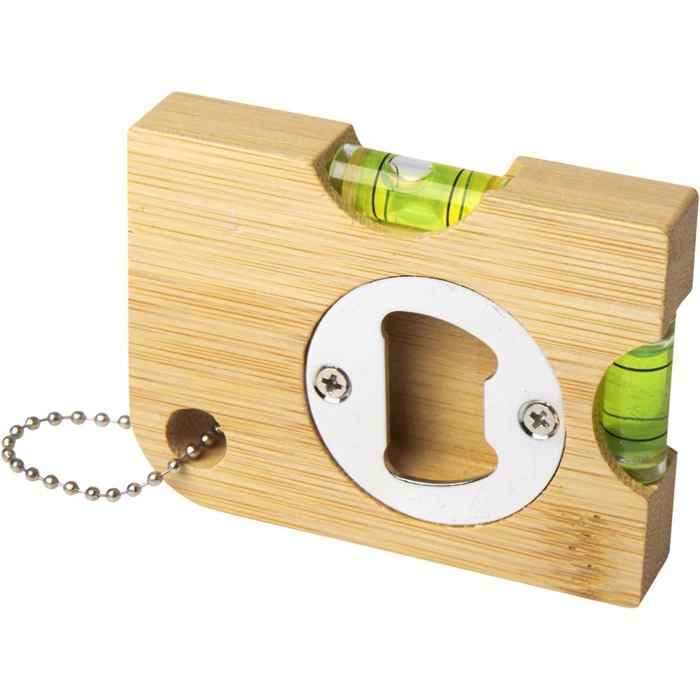 Logotrade promotional giveaway image of: Levo bamboo bottle opener with level 