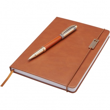 Logo trade corporate gifts image of: Legato A5 notebook and rollerball pen set 