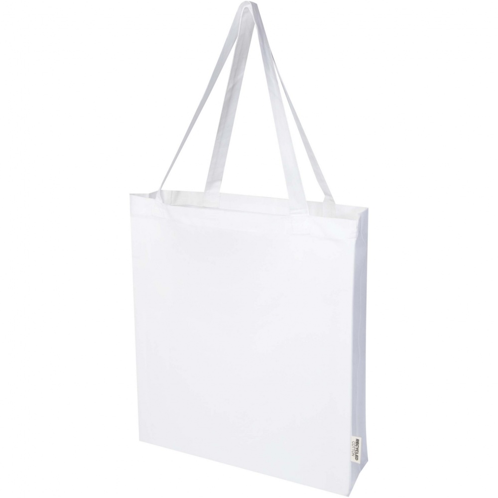 Logo trade promotional products picture of: Madras 140 g/m² GRS recycled cotton gusset tote bag