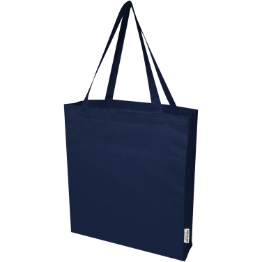 Logotrade business gift image of: Madras 140 g/m² GRS recycled cotton gusset tote bag