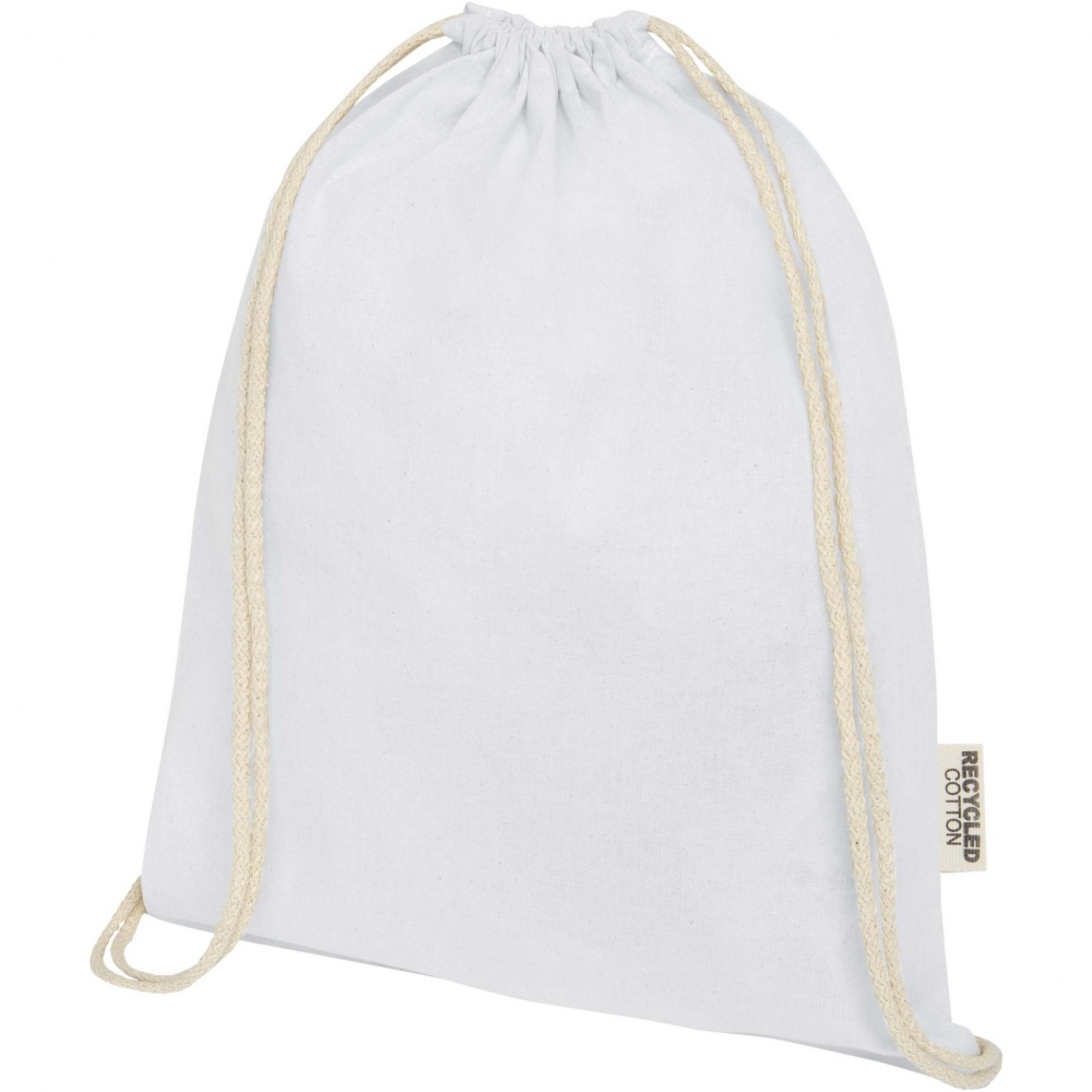 Logo trade promotional products image of: Oregon 140 g/m² GRS recycled cotton drawstring bag